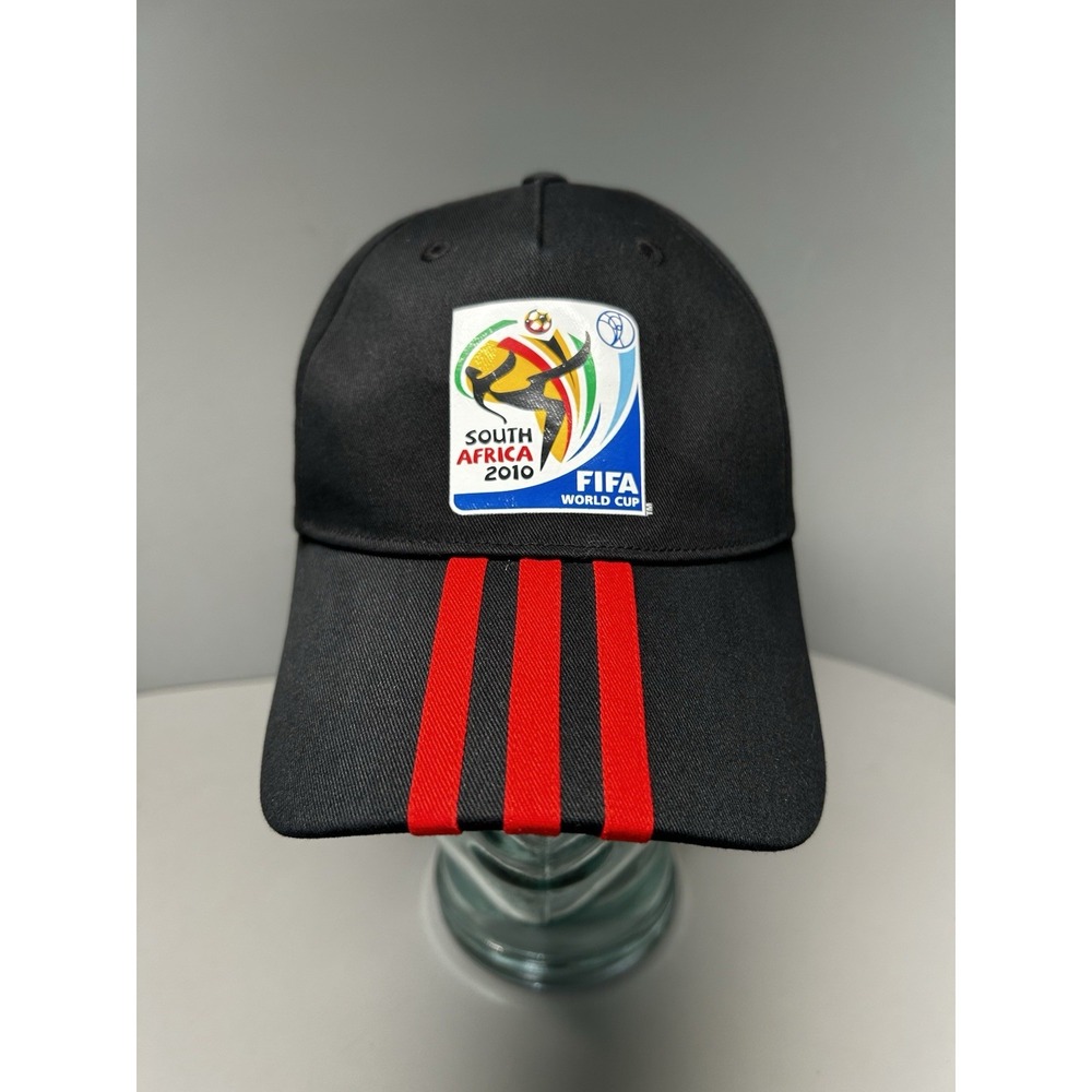 Adidas FIFA World Cup Cap Hat South Africa 2010 Black Red Stripes Official